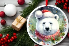 Colorful Polar Bear Christmas PNG Product Image 2