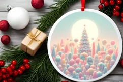 Round Christmas Ornament Sublimation|Clipart Product Image 1