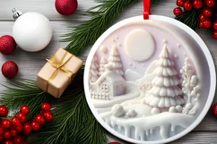 Pastel Penguin Winter Scene PNG Product Image 2
