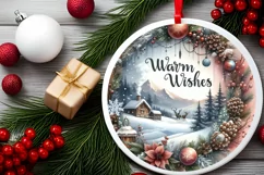 Round Christmas Ornament Sublimation|Clipart Product Image 2