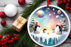 Round Christmass Ornament Sublimation|Clipart Product Image 2