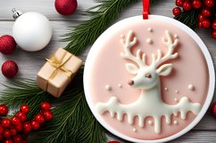 Deer Christmas Ornament Sublimation PNG Product Image 2