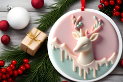 Round Christmass Ornament Sublimation|Clipart Product Image 2