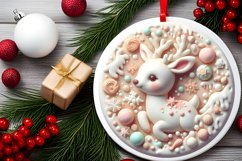 Deer Christmas Ornament Sublimation PNG Product Image 2