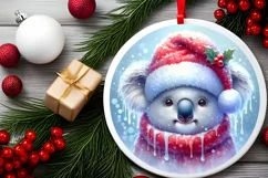 Pastel Winter Scene Koala Digital Painting PNG Product Image 1
