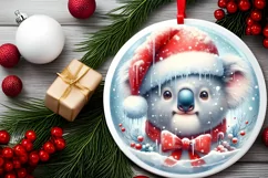 Koala Christmas Portrait PNG Product Image 1