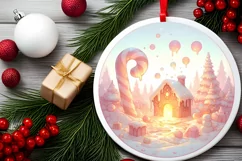 Pastel Christmas Scene Candy Digital Painting PNG Product Image 2