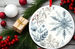 Winter Scene Snowflake Watercolor Image PNG Product Image 2