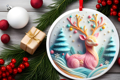 Round Christmass Ornament Sublimation|Clipart Product Image 2
