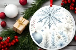 Round Christmas Ornament Sublimation|Clipart Product Image 2