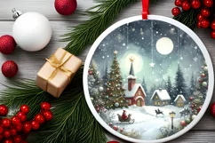 Round Christmas Ornament Sublimation|Clipart Product Image 2