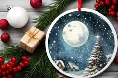 Round Christmas Ornament Sublimation|Clipart Product Image 2