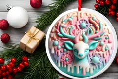 3D Martzipan Christmas Deer Ornament PNG Product Image 2