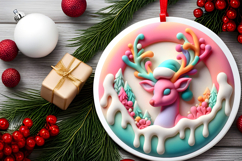 Round Christmass Ornament Sublimation|Clipart Product Image 2