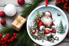 Round Christmas Ornament Sublimation|Clipart Product Image 2
