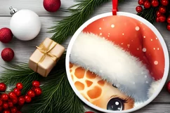 Round Christmas Ornament Sublimation|Clipart Product Image 1