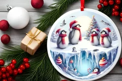 Penguins Winter Scene Christmas PNG Product Image 1