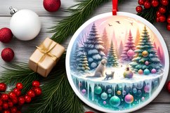 Winter Scene with Cow and Dog Ornament Product Image 2
