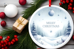 Round Christmass Ornament Sublimation|Clipart Product Image 2