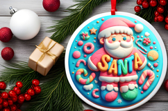 Round Christmass Ornament Sublimation|Clipart Product Image 2