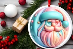 Santa Round Ornament Sublimation PNG Product Image 2