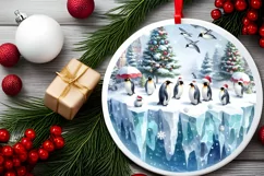 Round Christmas Ornament Sublimation|Clipart Product Image 2