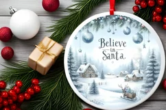 Winter Scene Believe Round Sublimation PNG Product Image 2
