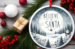 Round Christmass Ornament Sublimation|Clipart Product Image 2