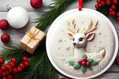 3D Christmas Deer Ornament PNG Product Image 2
