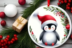 Round Christmas Ornament Sublimation|Clipart Product Image 2