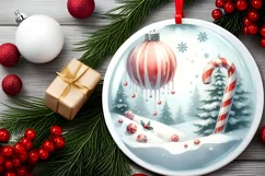 Winter Candies Round Ornament Sublimation PNG Product Image 2