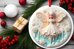 Round Christmas Ornament Sublimation|Clipart Product Image 2