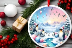 Round Christmas Ornament Sublimation|Clipart Product Image 2