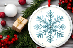 Round Christmass Ornament Sublimation|Clipart Product Image 2