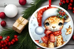 Round Christmas Ornament Sublimation|Clipart Product Image 2