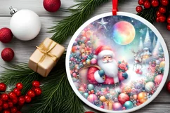 Round Christmas Ornament Sublimation|Clipart Product Image 2