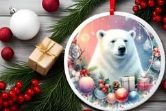 Colorful Watercolor Round Christmas PNG Product Image 2