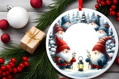 Winter Gnomes Round Ornament Sublimation PNG Product Image 2