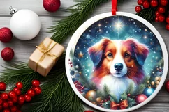 Dog Round Ornament Sublimation PNG Product Image 2