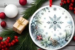 Round Christmas Ornament Sublimation|Clipart Product Image 2