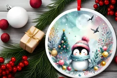 Round Christmas Ornament Sublimation|Clipart Product Image 1