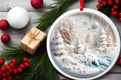 Winter Scene Martzipan Round Ornament Sublimation PNG Product Image 2