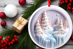 Round Christmass Ornament Sublimation|Clipart Product Image 2
