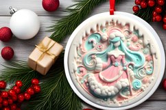 Santa's Girl Text Round Sublimation PNG Product Image 2