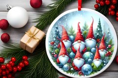 Winter Gnomes Round Ornament Sublimation PNG Product Image 2