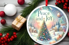 Round Christmas Ornament Sublimation|Clipart Product Image 2