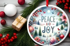 Round Christmas Ornament Sublimation|Clipart Product Image 2