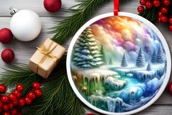 Melting Winter Scene Round Ornament Sublimation PNG Product Image 2