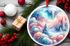 Melting Winter Scene Round Ornament Sublimation PNG Product Image 2