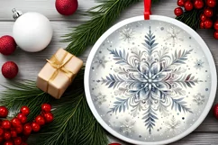 Round Christmas Ornament Sublimation|Clipart Product Image 2